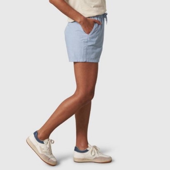 United By Blue Women's 3" Organic Pull-On Shorts - Striped/Chambray M    NWT - Picture 3 of 4